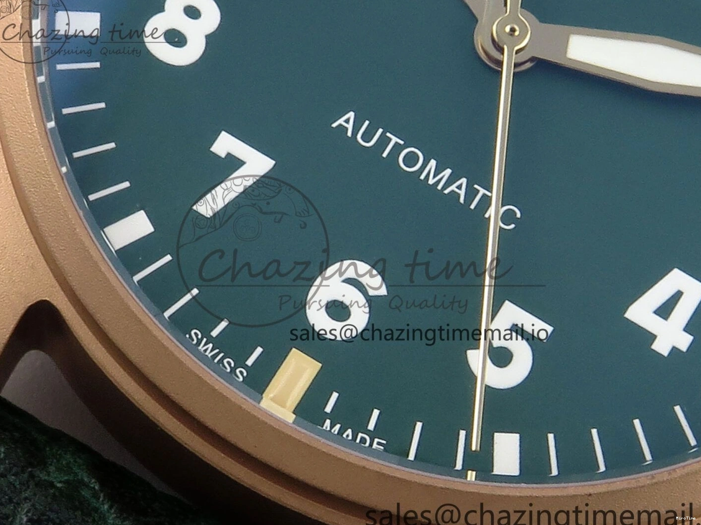 MIROTIME 0505 Durable Big Pilot IW329702 M+F 1:1 Best Edition Green Dial on Green Leather Strap MY 7006